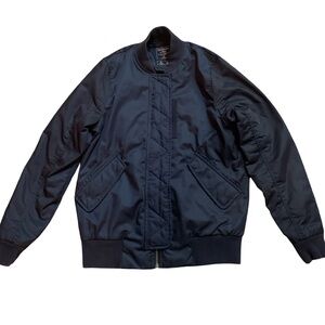 Abercrombie & Fitch Jacket Womens Small Blue Navy Full Zip Bomber Ladies Casual